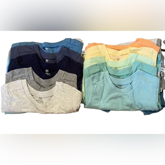 Honest Baby 100% Organic Cotton 10 Pack Rainbow Front Pocket Size 0-3 & 3-6 mo - Picture 2 of 4